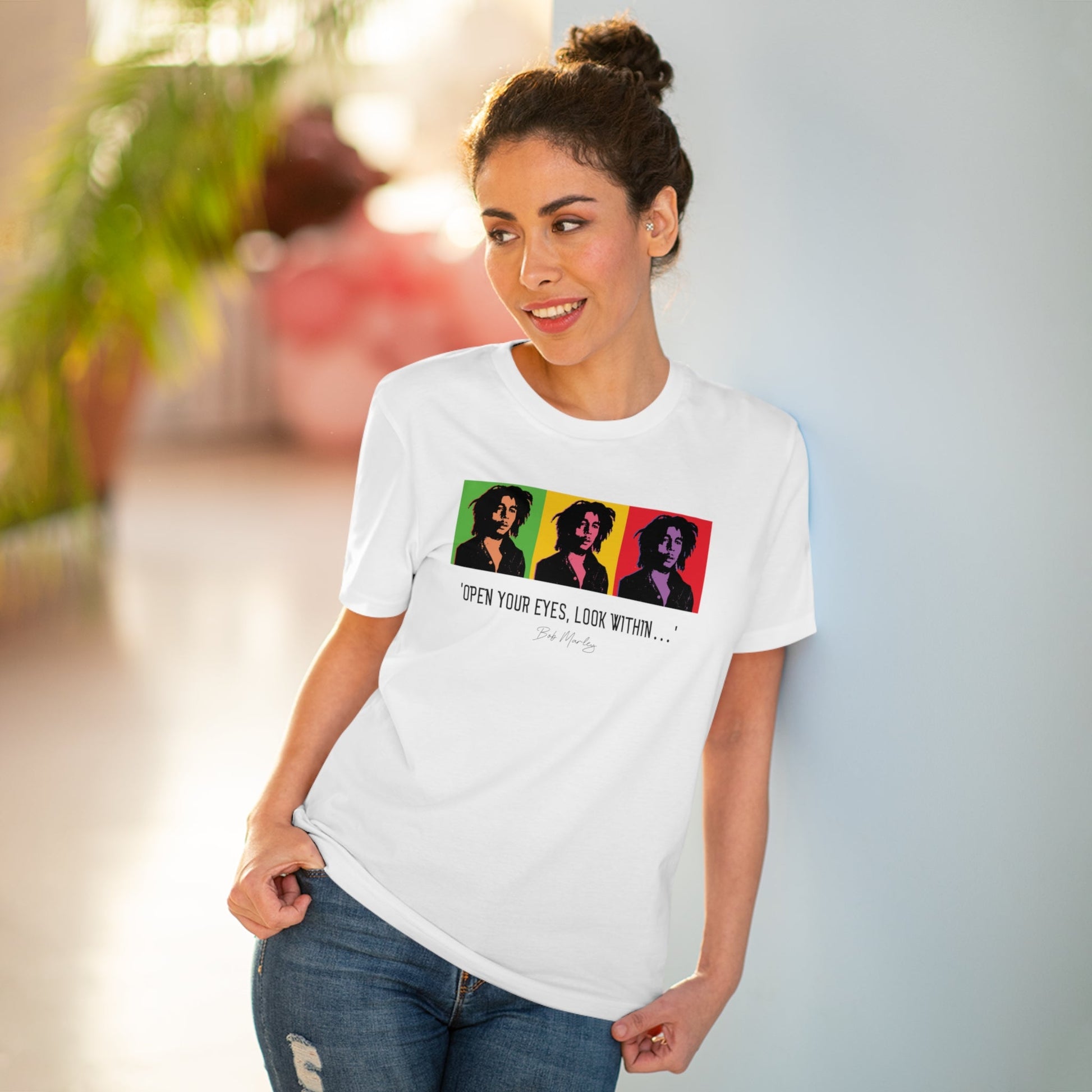 Famous Quotes Bob Marley Organic Cotton T-Shirt featuring iconic quotes on t shirt