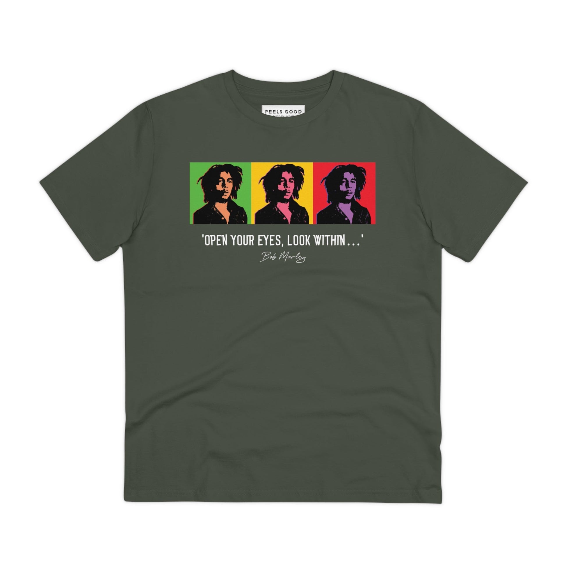Famous Quotes 'Bob Marley' Organic Cotton T-shirt, perfect for slogan jumpers womens

