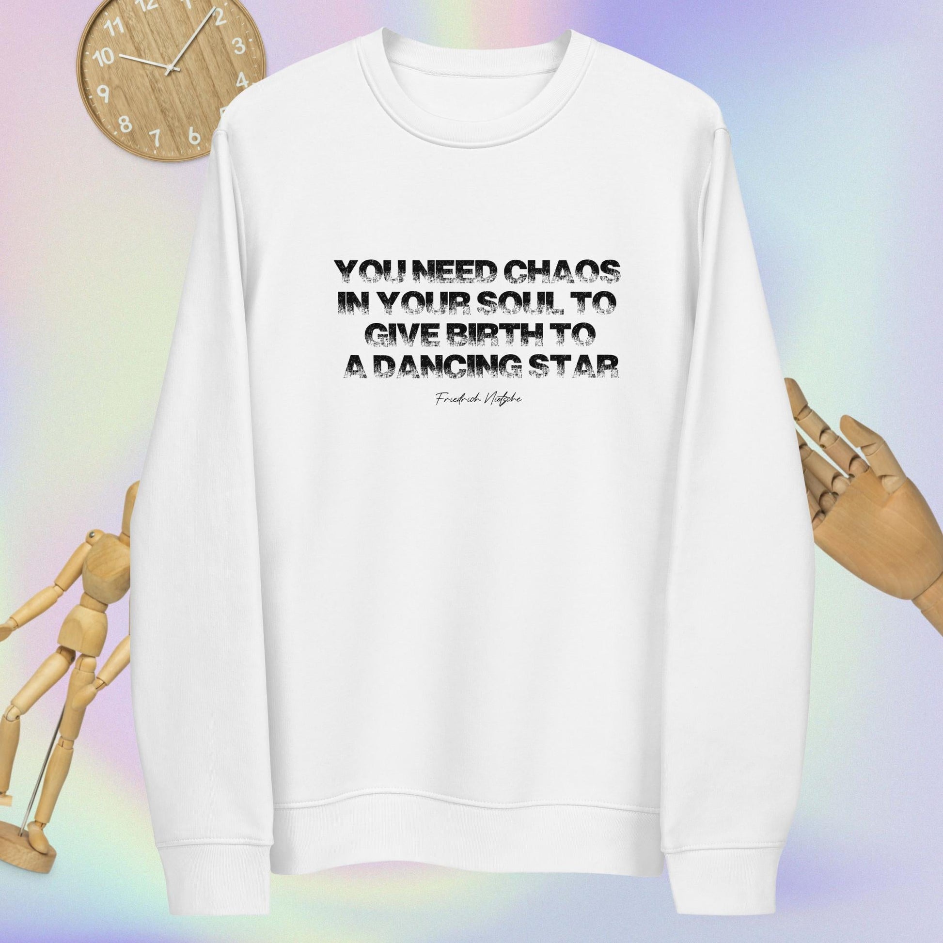 Unique Famous Quotes 'Chaos In Your Soul' Nietsche Organic Cotton Sweatshirt for you.