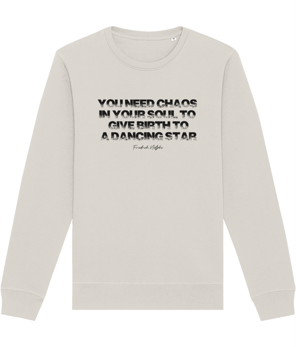 Rock the Famous Quotes 'Chaos In Your Soul' Nietsche Organic Cotton Sweatshirt today.