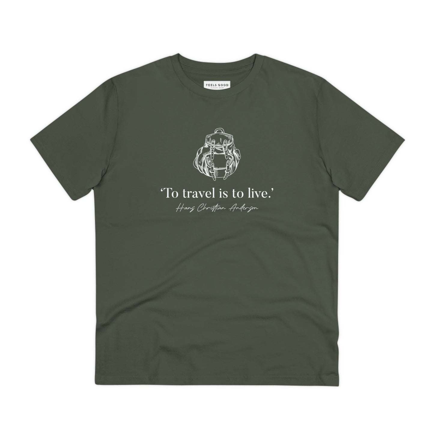 Love nature? The famous quotes 'Live To Travel' Hans Christian organic cotton t-shirt is your nature t shirt.