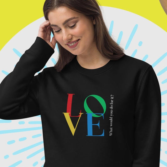 Famous Quotes 'LOVE' Dior Organic Cotton Sweatshirt for ultimate comfort.

