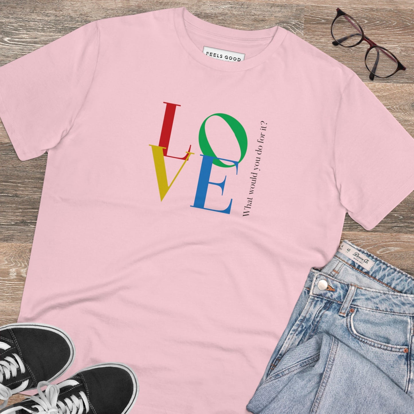Unisex Famous Quotes 'LOVE' Dior tee with romantic message in soft cotton.


