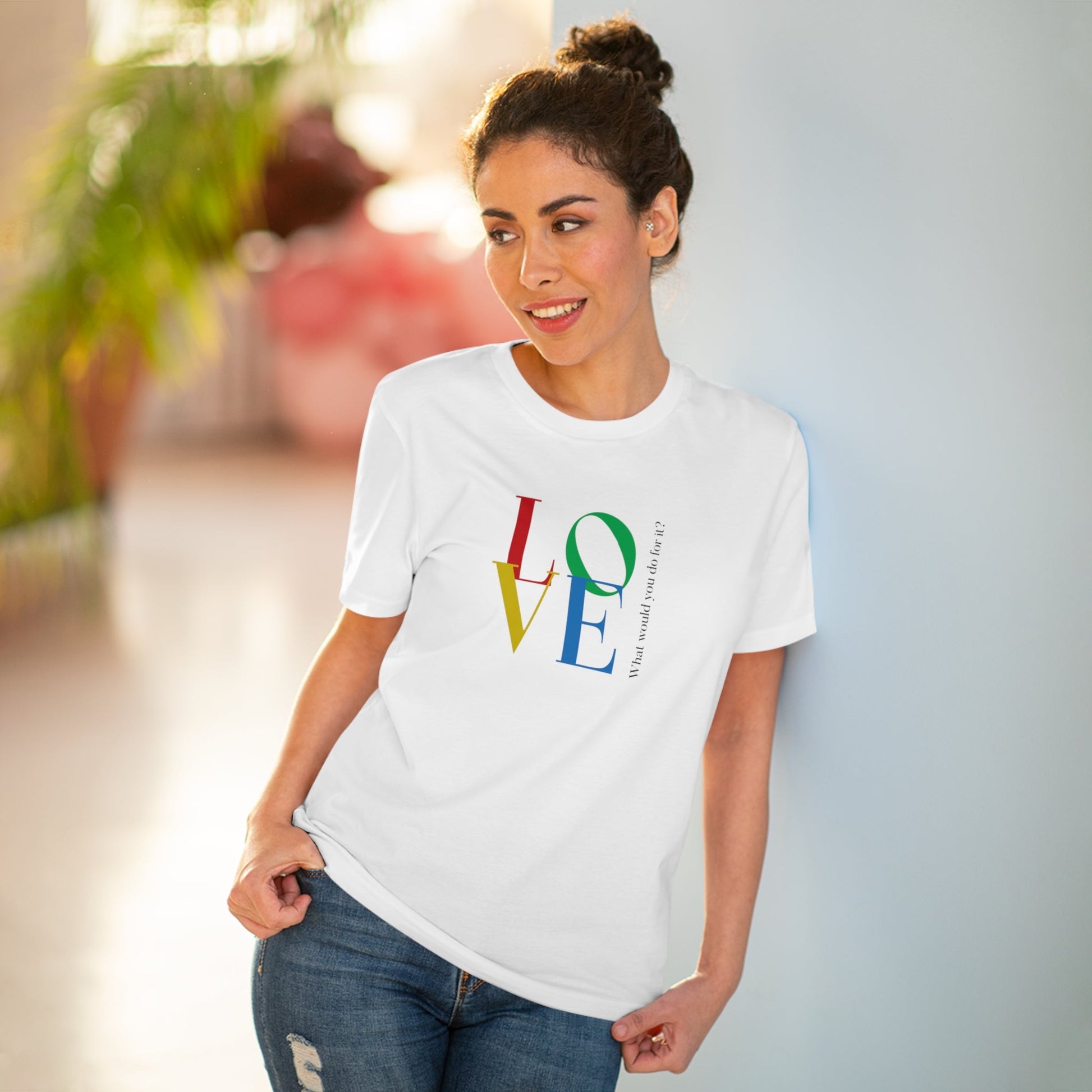 Top t-shirt: Famous Quotes 'LOVE' Dior, best brand tee.

