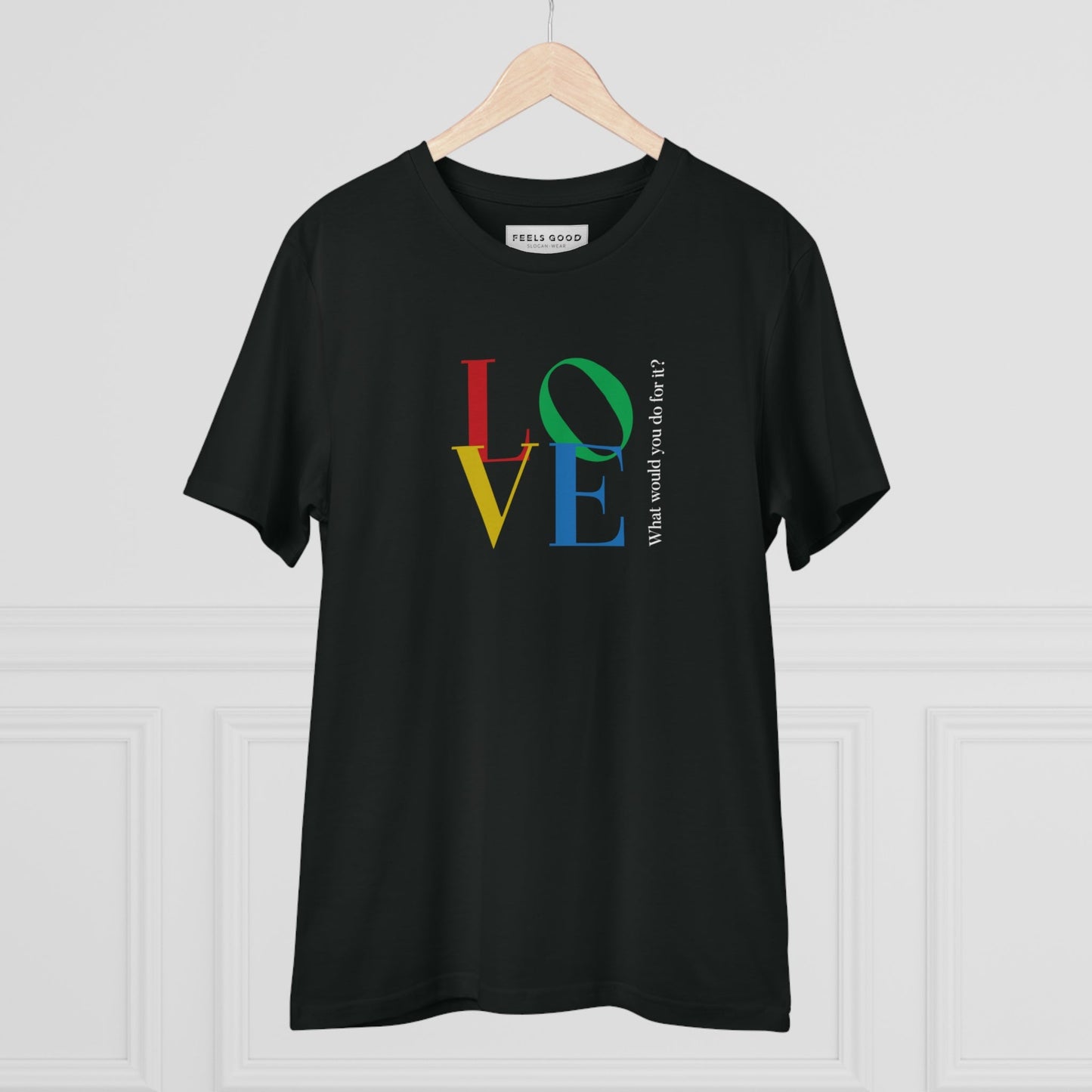 Stylish best t-shirt: 'LOVE' Dior quote look.
