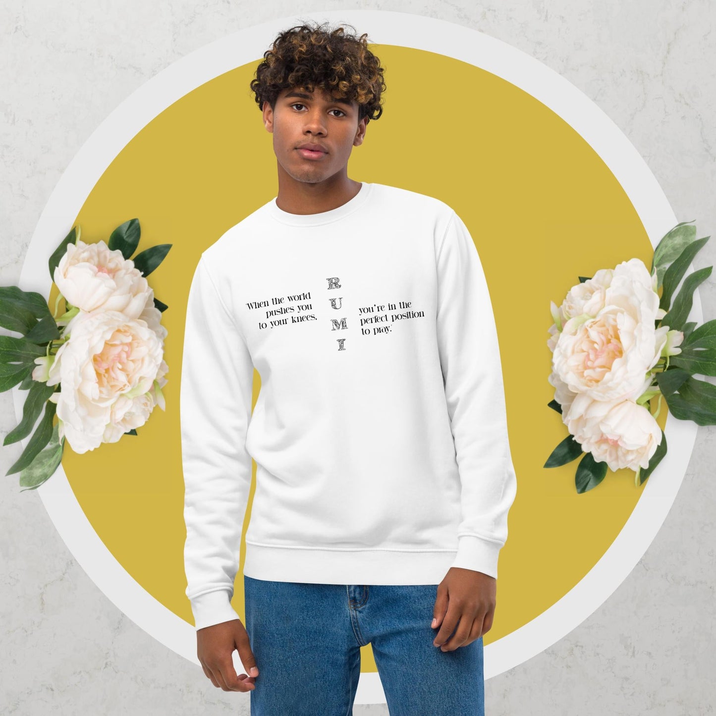 Famous Quotes 'On Your Knees' Rumi Organic Cotton Sweatshirt – Vivienne Westwood Inspired

