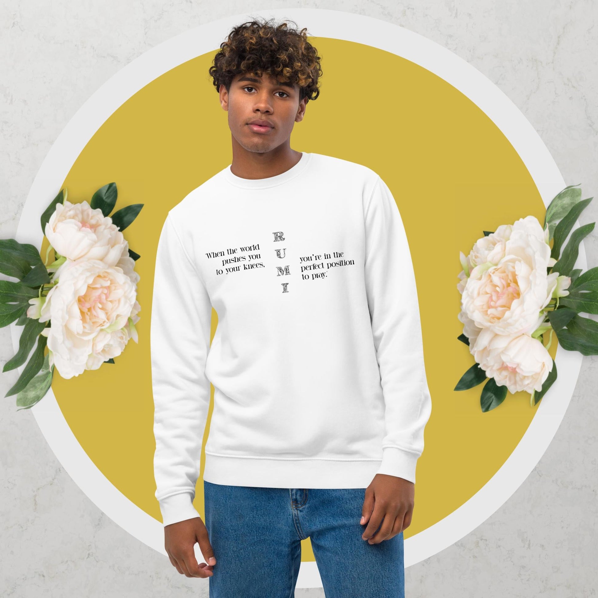 Famous Quotes 'On Your Knees' Rumi Organic Cotton Sweatshirt – Vivienne Westwood Inspired

