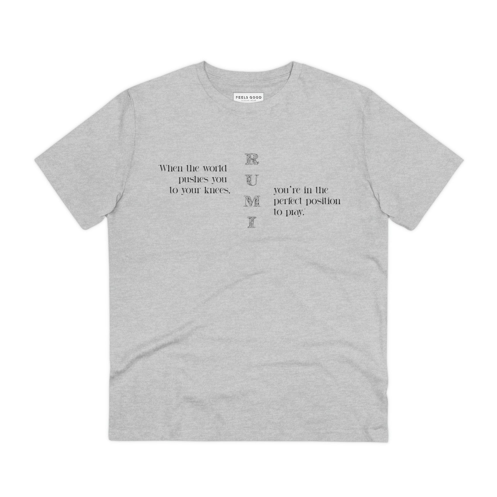 A must-have for Vivienne Westwood T-shirt lovers – 'famous quotes 'On Your Knees' Rumi organic cotton T-shirt!