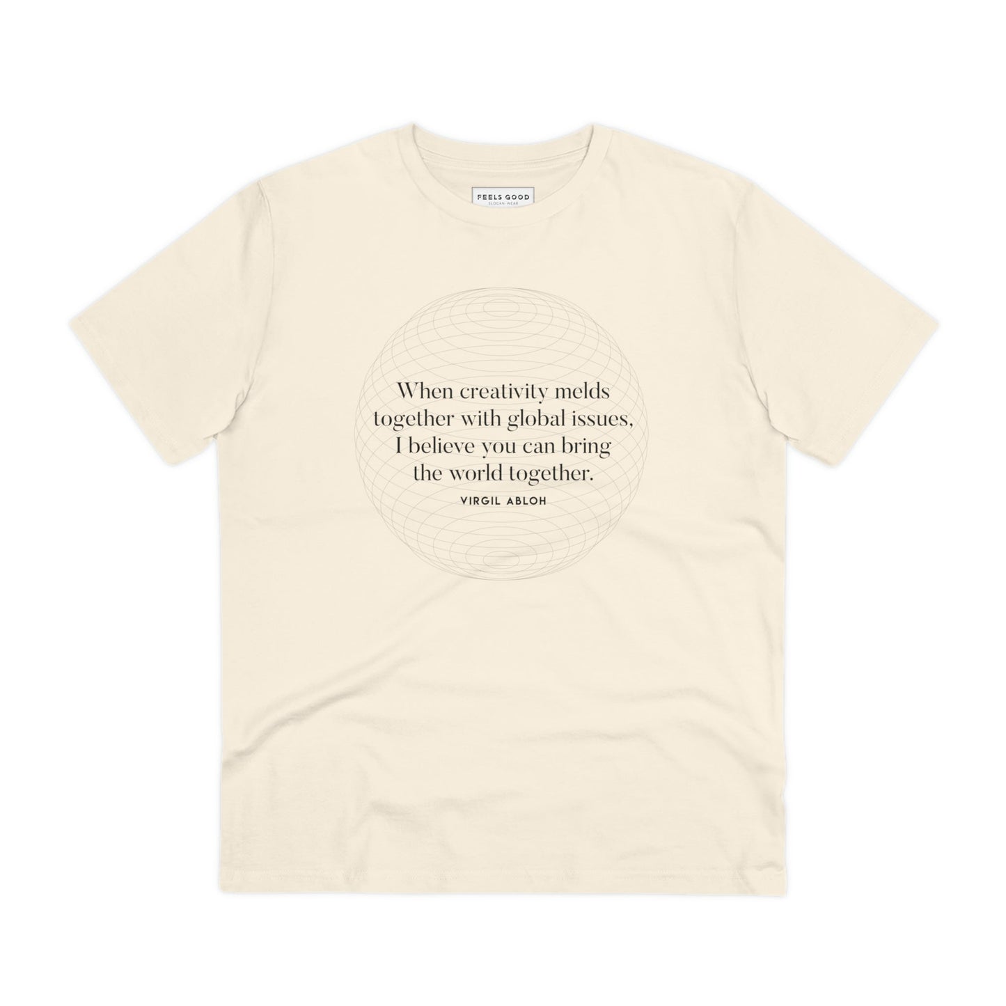 The ultimate dior t shirt alternative! Famous quotes 'One World' Virgil organic cotton T-shirt.