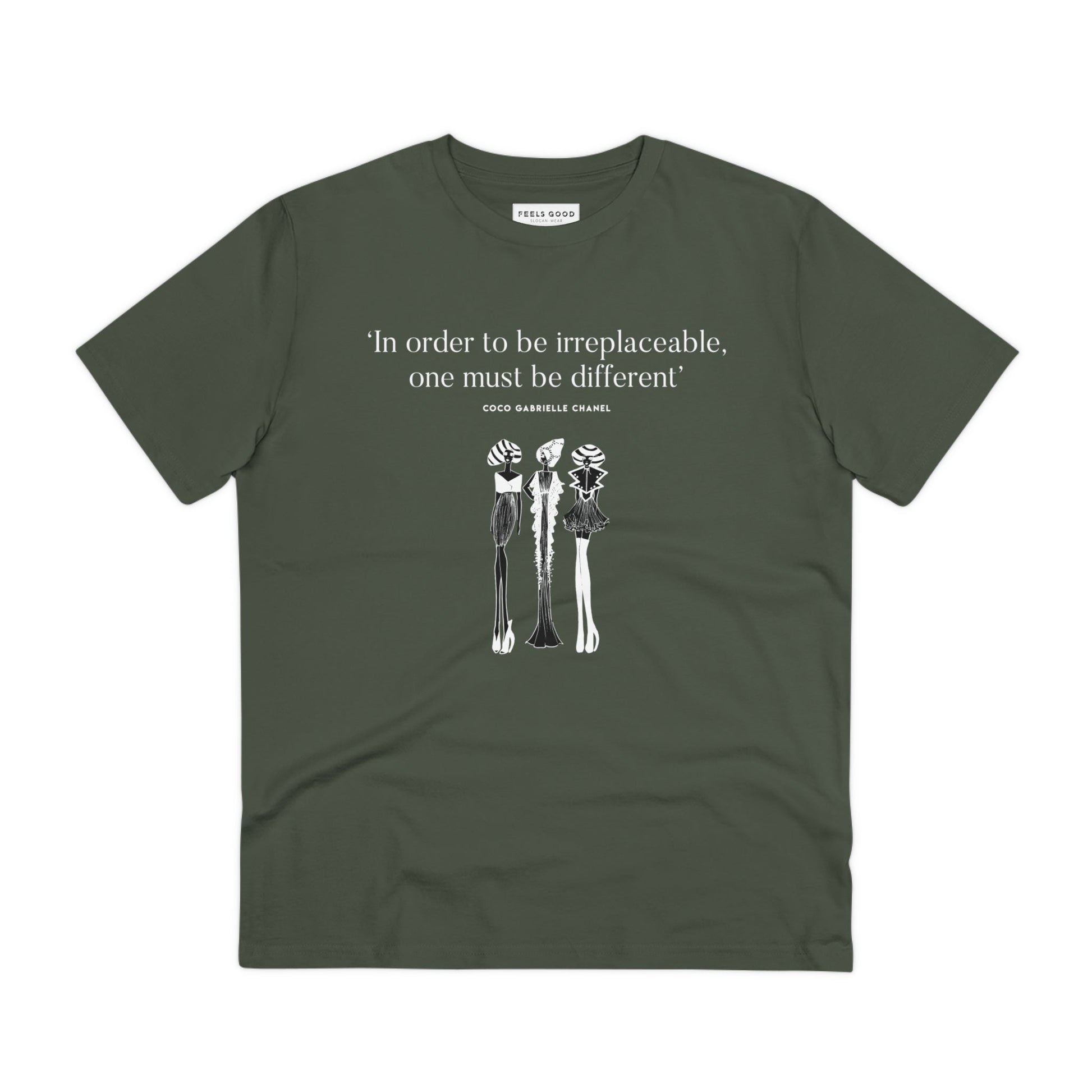 Elegant graphic T-shirt – Coco Chanel illustrated fashion statement
