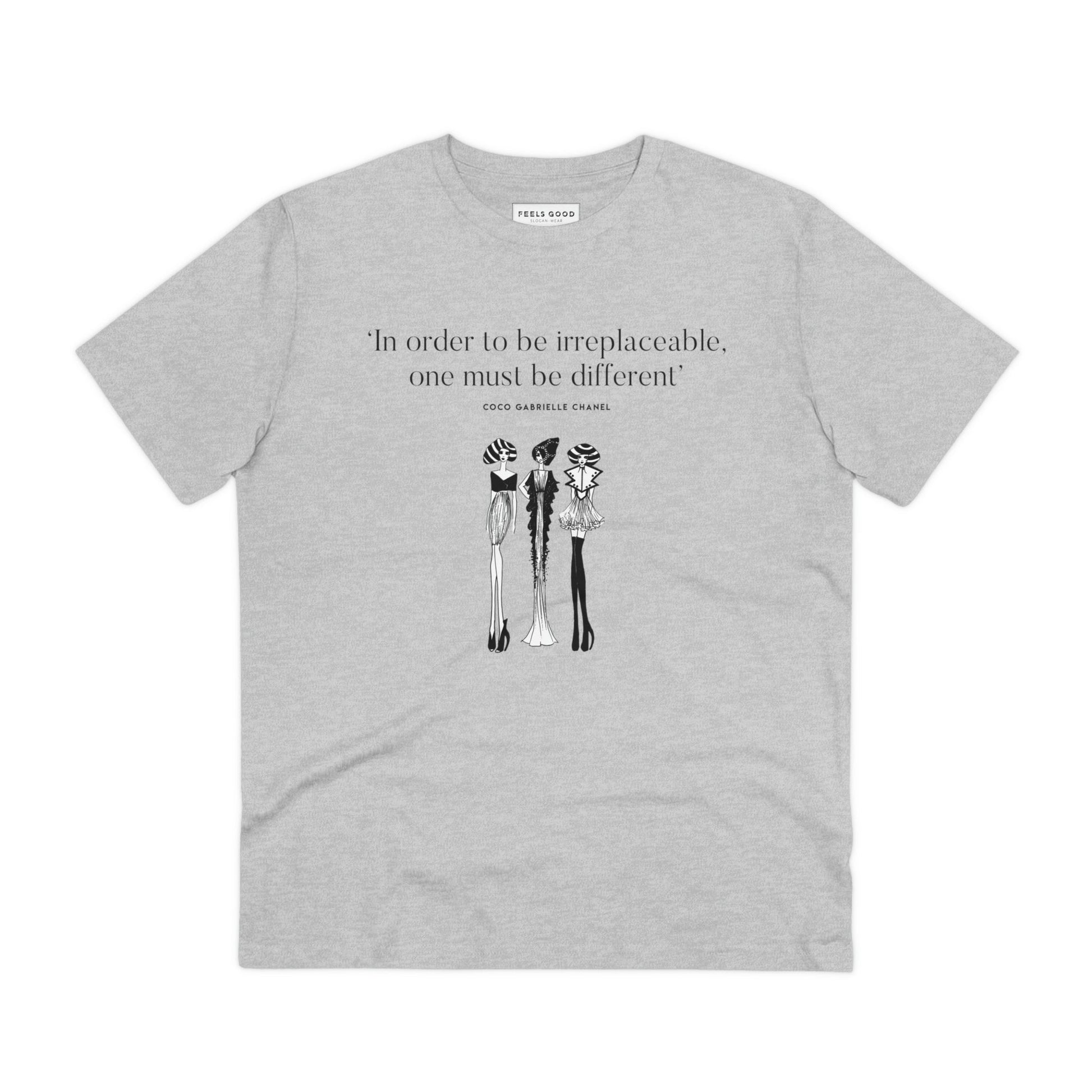 Timeless fashion tee – Coco Chanel wisdom on premium cotton
