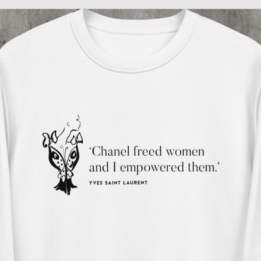 Shop Saint Laurent jumper with a unique Chanel slogan for your wardrobe.

