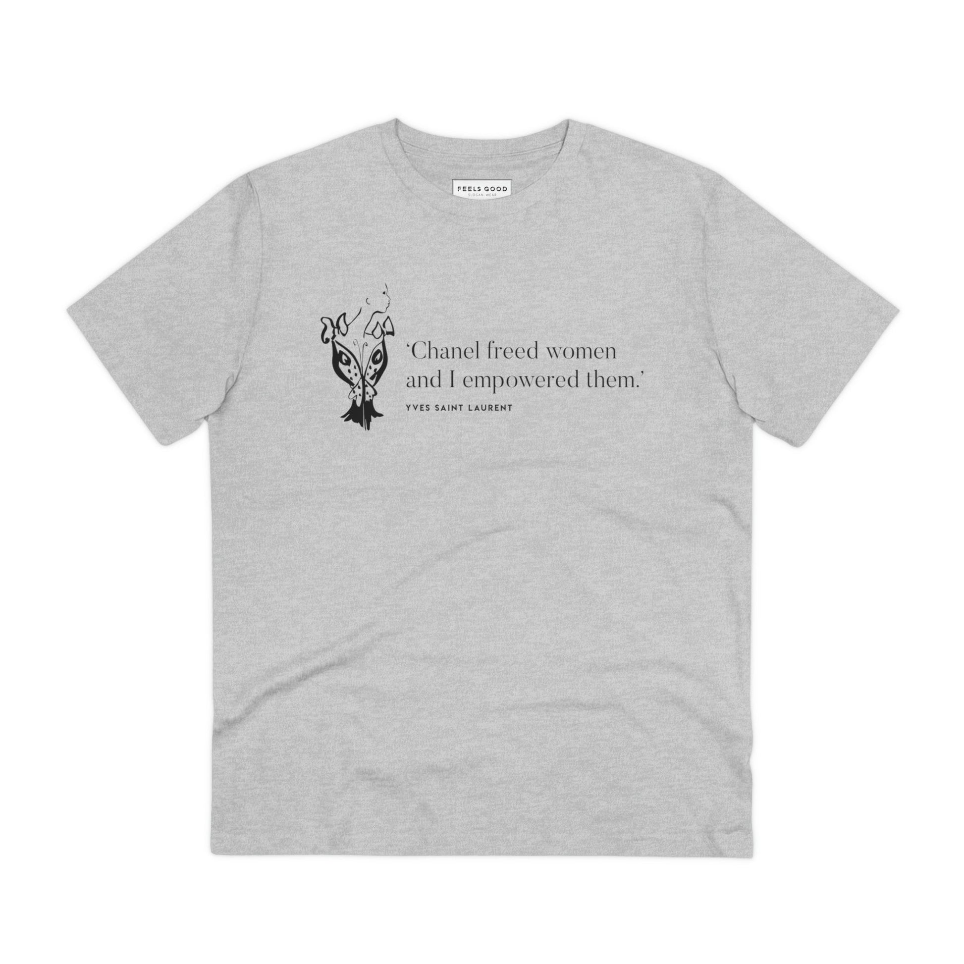 Stay motivated in the fashion 'Empowered' Saint Laurent organic cotton T-shirt – a must-have piece!