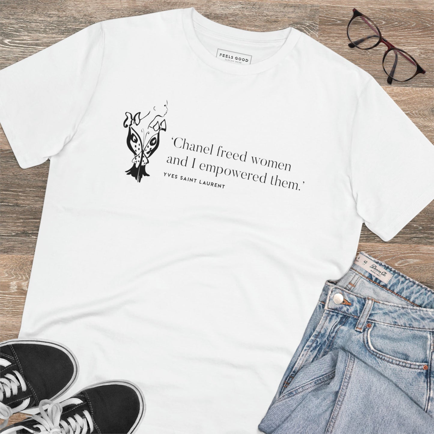 Fashion 'Empowered' Saint Laurent organic cotton T-shirt – perfect for those who love quotes on t shirt.
