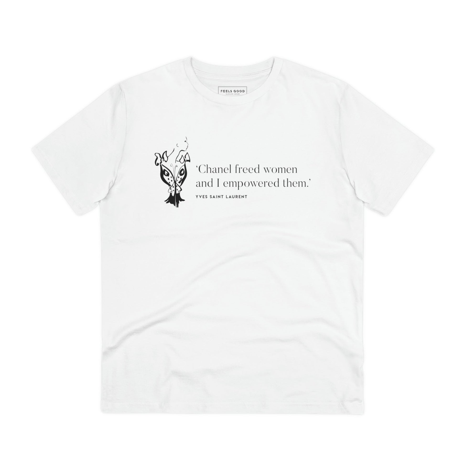 Fashion 'Empowered' Saint Laurent organic cotton T-shirt – ideal for fans of quotes for tshirt.