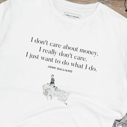 Fashion 'One Vision' John Galliano Organic Cotton T-shirt with motivational quotes
