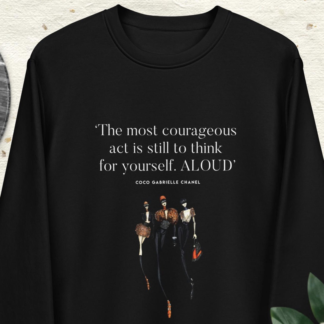 Fashion 'Think Aloud' Coco Organic Cotton Sweatshirt with bold sweatshirt slogans

