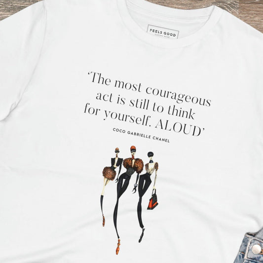 Upgrade your style with the fashion 'Think Aloud' coco organic cotton t-shirt. Vivienne Westwood tshirt vibes!