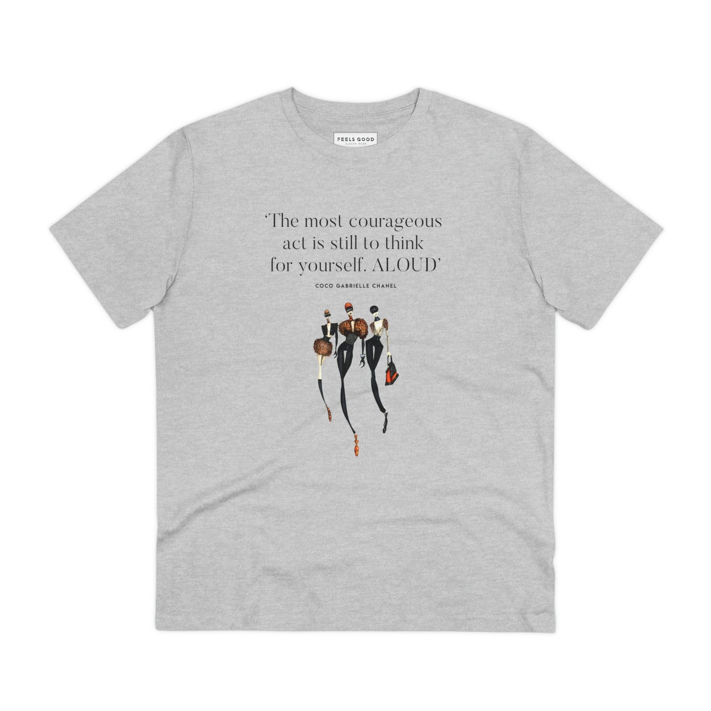 Stay on trend with the fashion 'Think Aloud' coco organic cotton t-shirt. Stylish quotes on t shirt!
