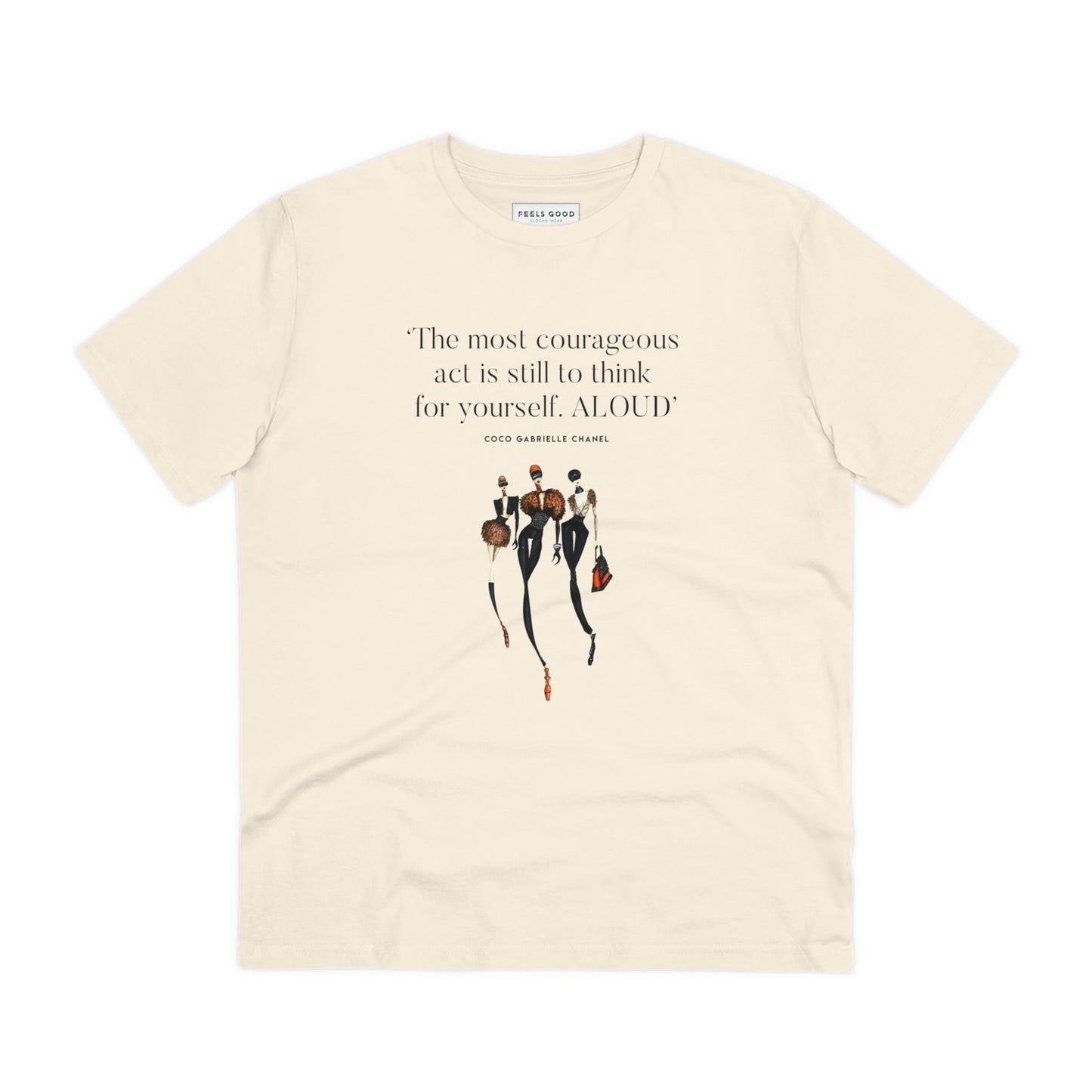 The ultimate statement piece: fashion 'Think Aloud' coco organic cotton t-shirt. Quotes for tshirt lovers!