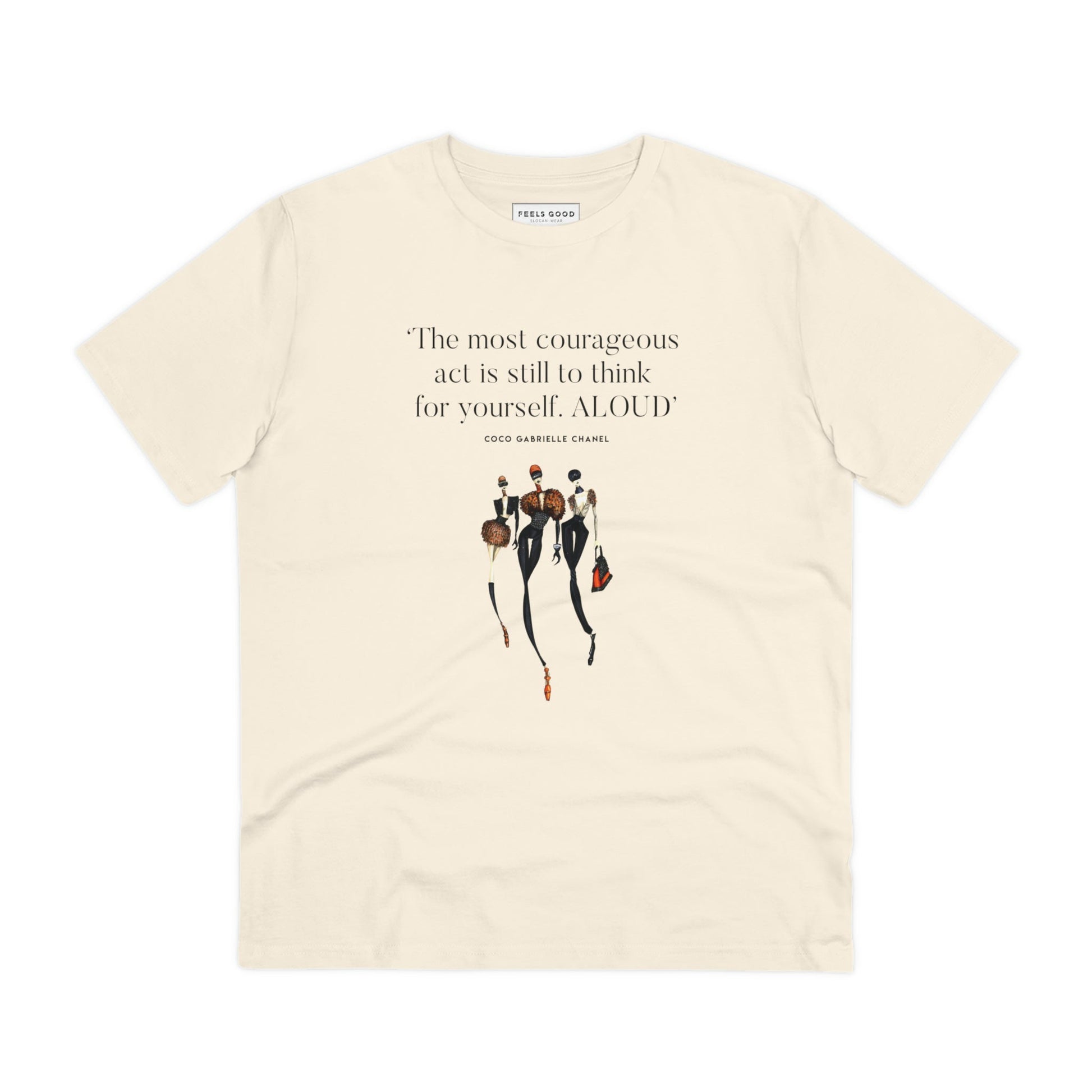The ultimate statement piece: fashion 'Think Aloud' coco organic cotton t-shirt. Quotes for tshirt lovers!