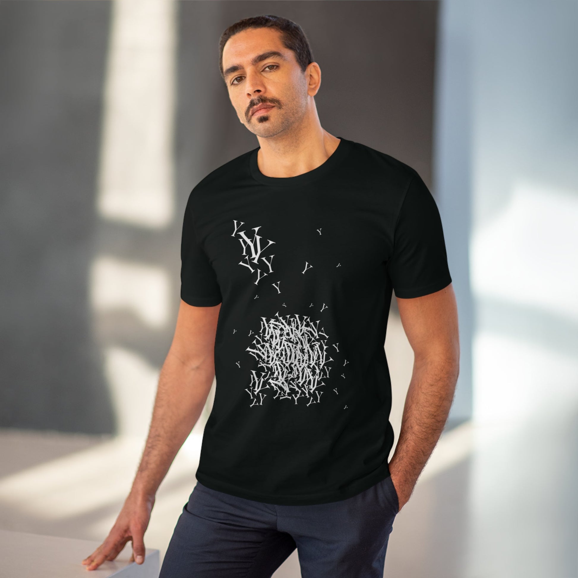 Fashion 'Y' Yohji organic cotton t-shirt with playful print and modern edge.


