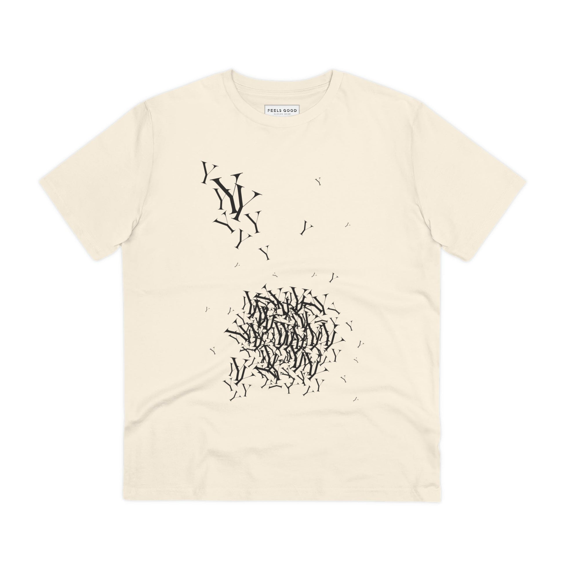 Positive thinking day tee: 'Y' Yohji fashion cotton.
