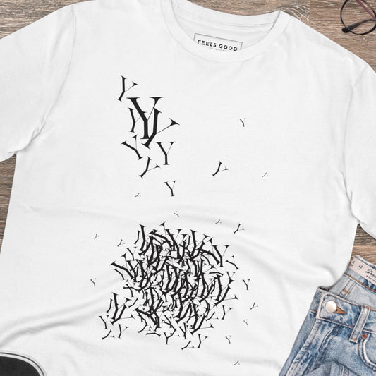Best selling fashion tee: 'Y' Yohji organic cotton, good vibes.
