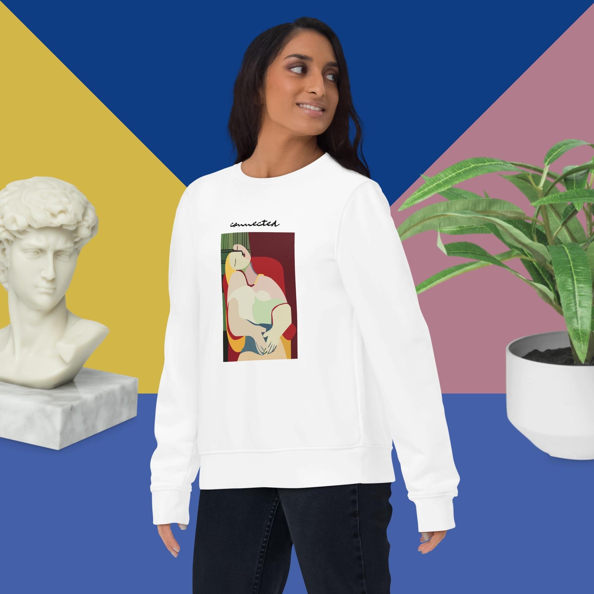 Feminist 'Connected' Organic Cotton Sweatshirt – stylish feminist sweatshirt for women

