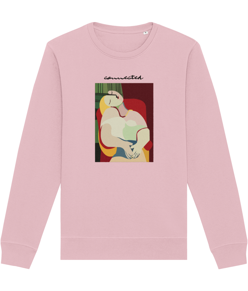 Feminist 'Connected' Organic Cotton Sweatshirt – black feminist sweatshirt with print

