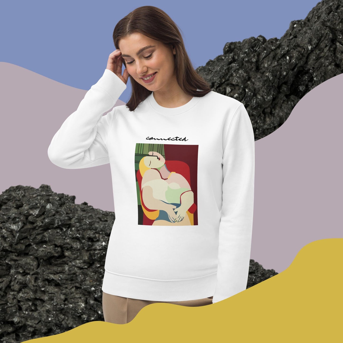 Feminist 'Connected' Organic Cotton Sweatshirt – organic feminist slogan sweatshirt

