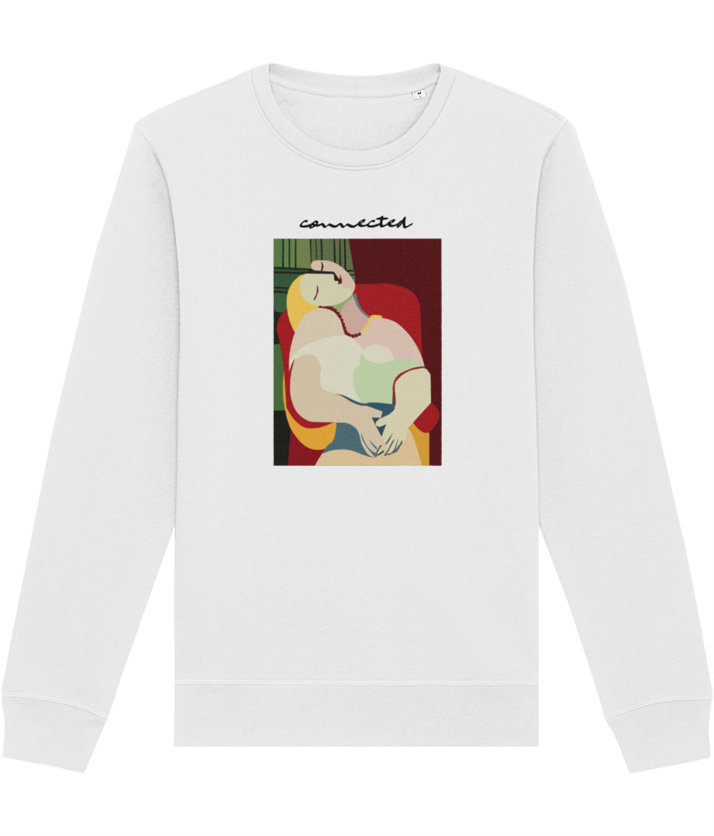Feminist 'Connected' Organic Cotton Sweatshirt – comfy feminist slogan sweatshirt


