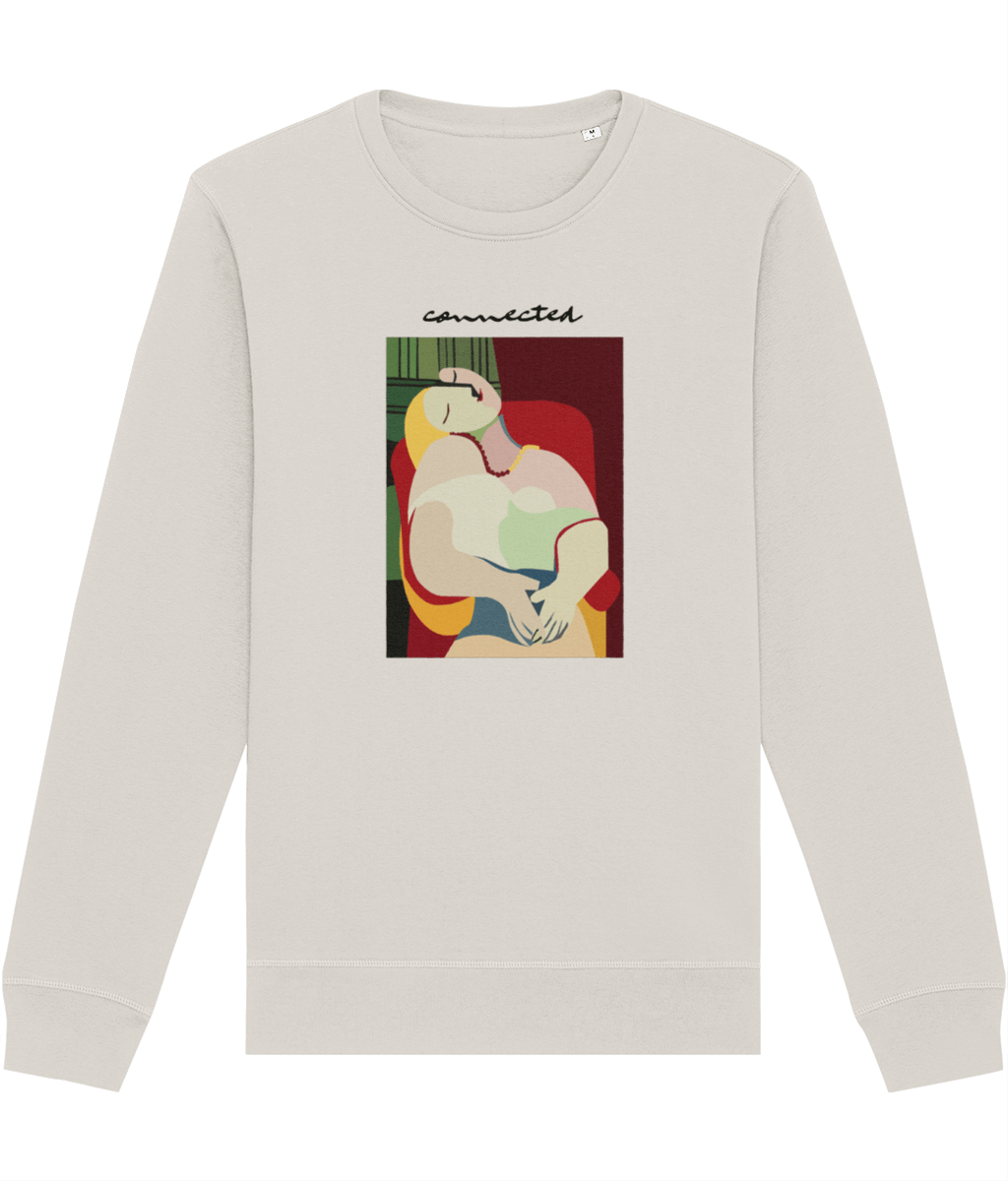 Feminist 'Connected' Organic Cotton Sweatshirt – unisex feminist sweatshirt in cotton

