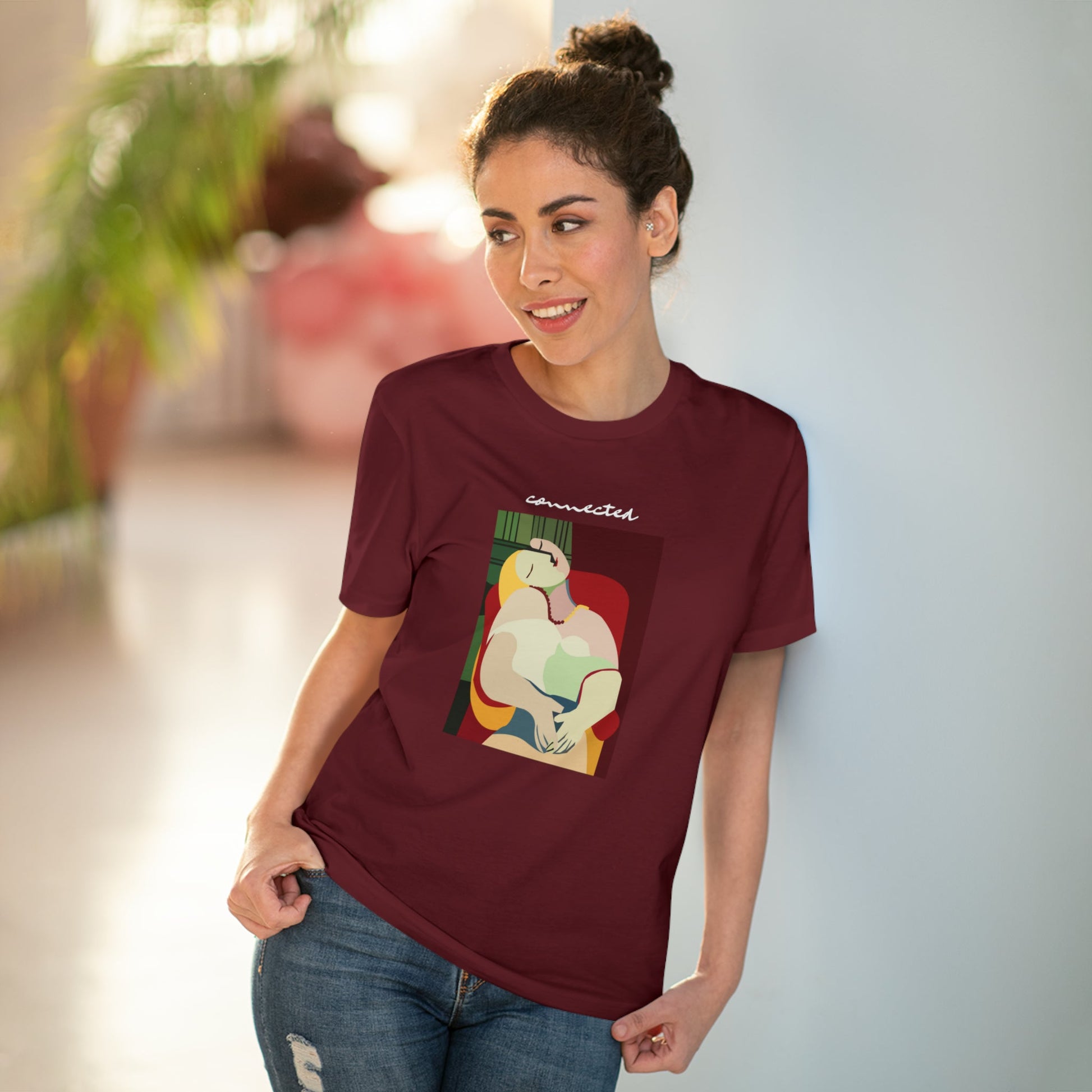 Feminist tshirt with slogan – 'Connected' Organic Cotton tee for unisex empowerment

