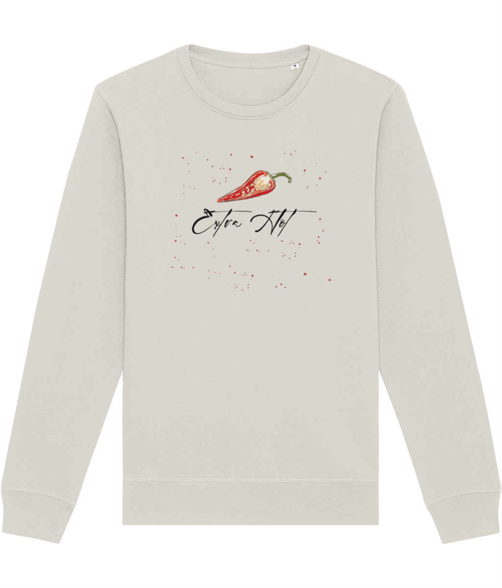 Feel fierce in the feminist 'Extra Hot' organic cotton sweatshirt—designed for strong, stylish women.