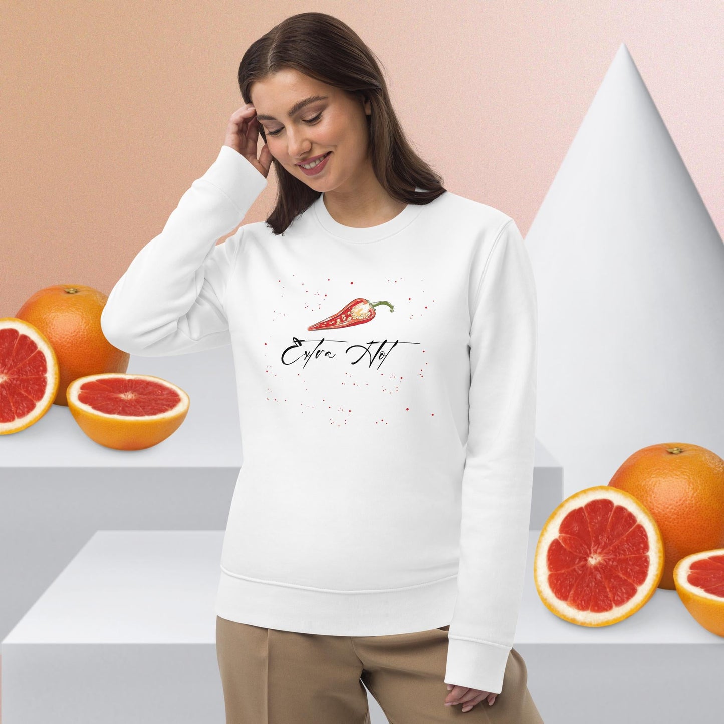 Embrace activism in the feminist 'Extra Hot' organic cotton sweatshirt—fashion with a message.