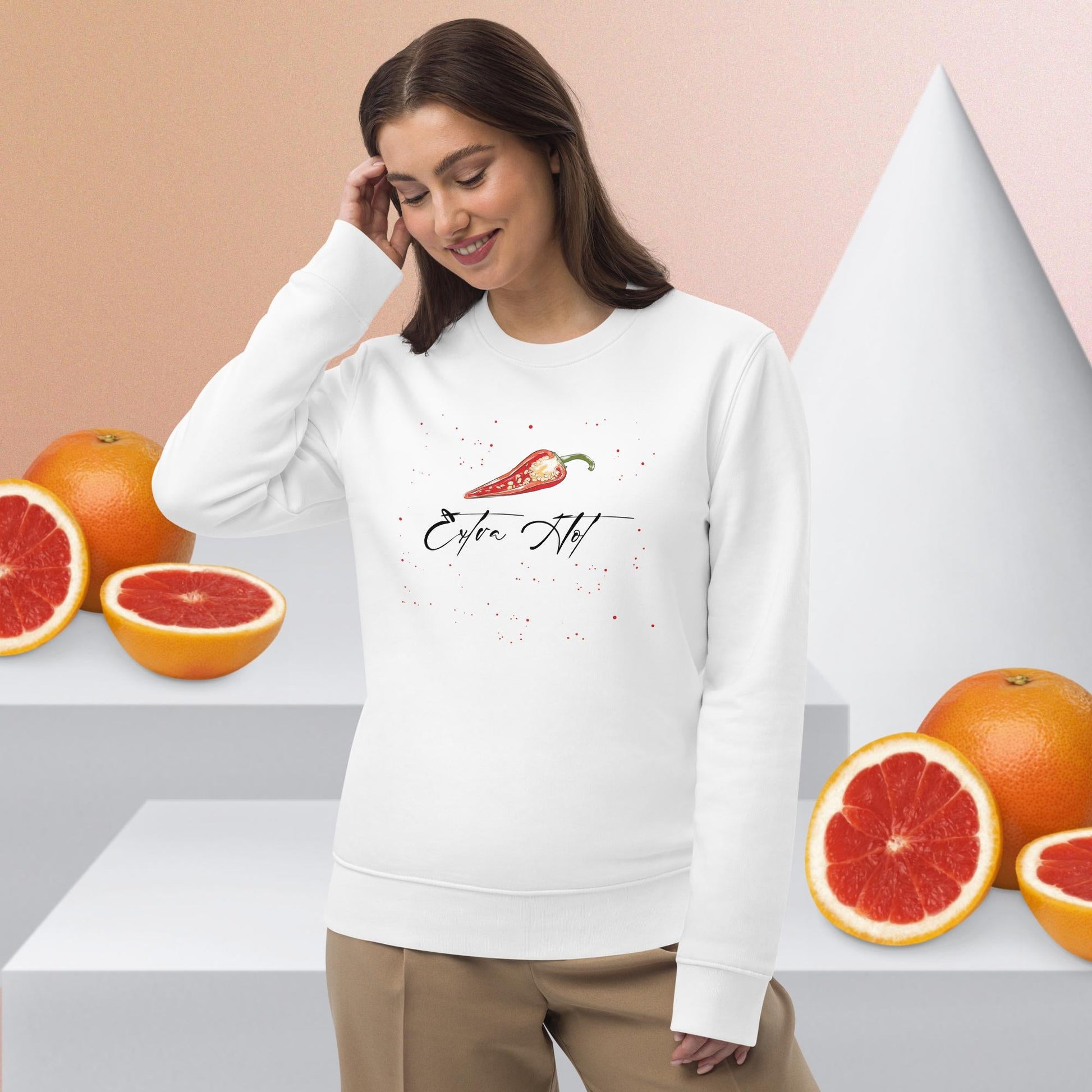 Embrace activism in the feminist 'Extra Hot' organic cotton sweatshirt—fashion with a message.