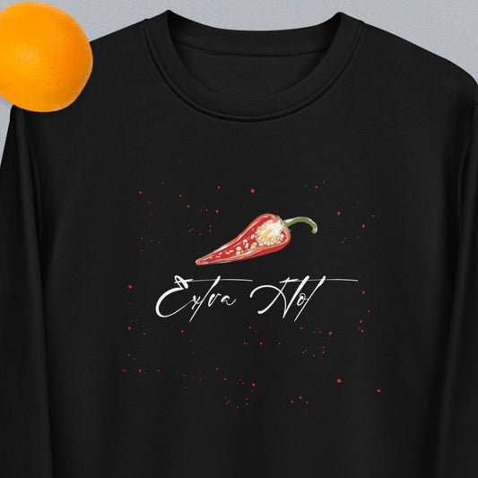 Stay bold in our feminist 'Extra Hot' organic cotton sweatshirt—perfect for empowered women.