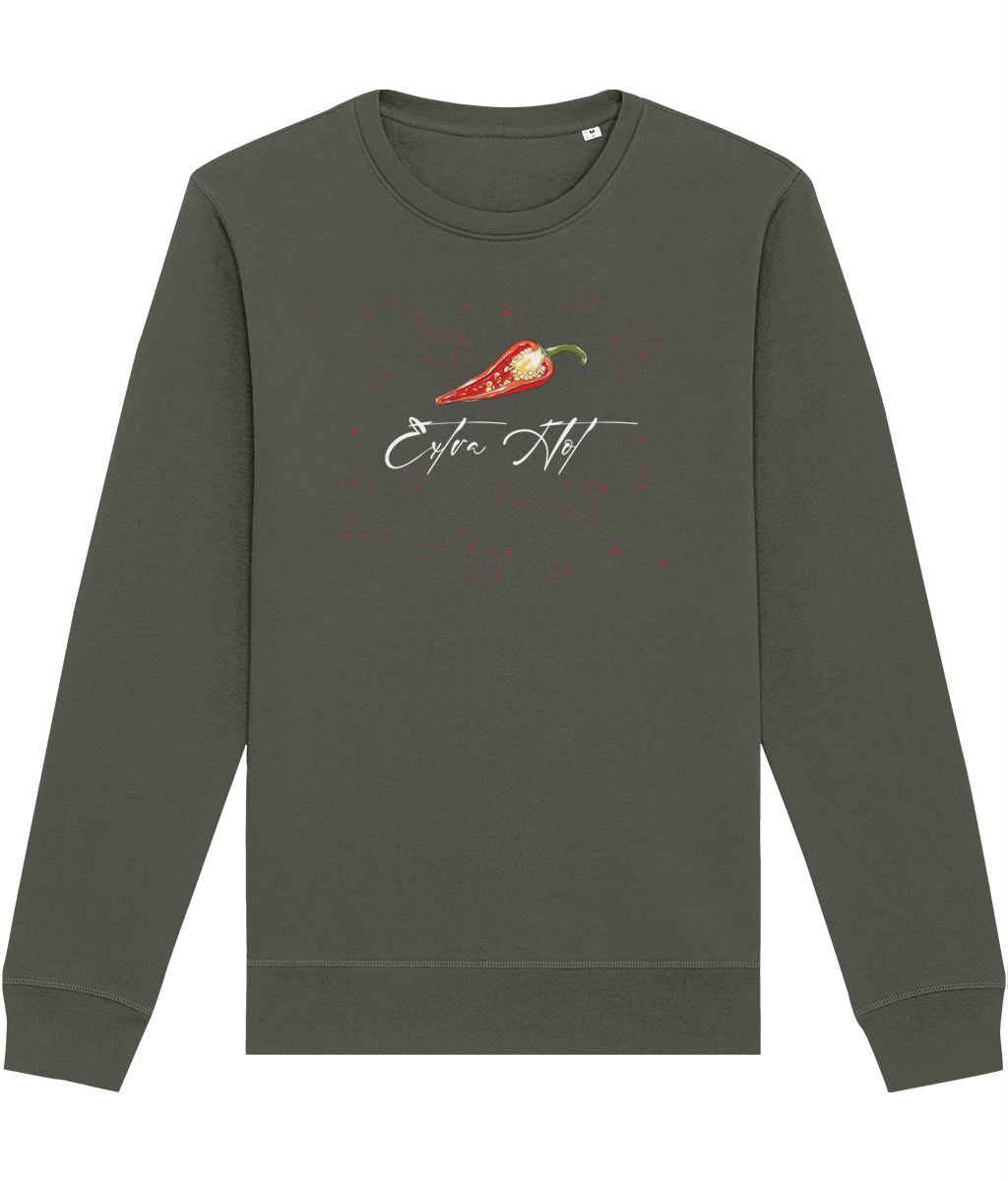 Stand out in our feminist 'Extra Hot' organic cotton sweatshirt—perfect for everyday empowerment.