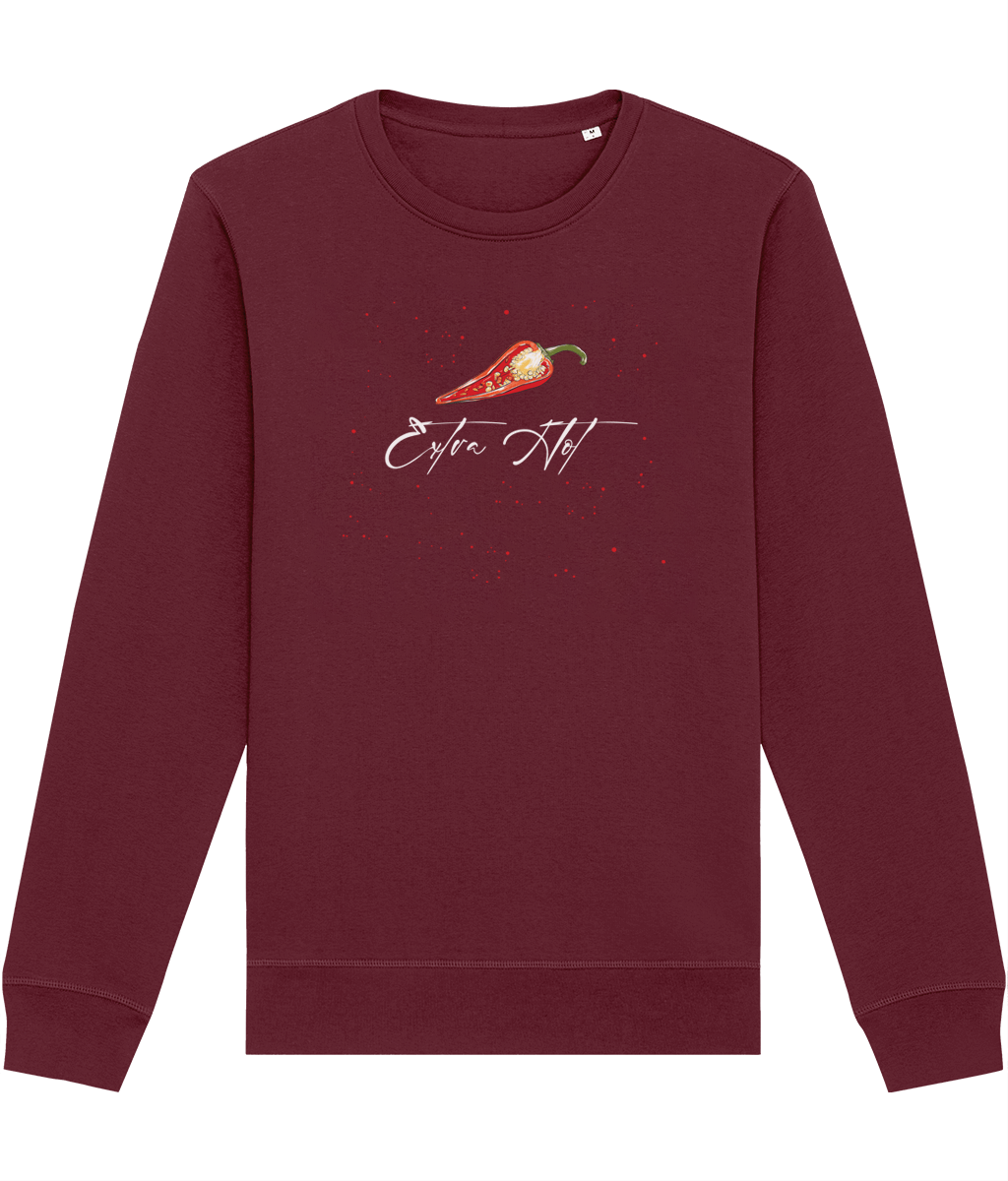 Stay cozy and confident in our feminist 'Extra Hot' organic cotton sweatshirt—bold and comfy.