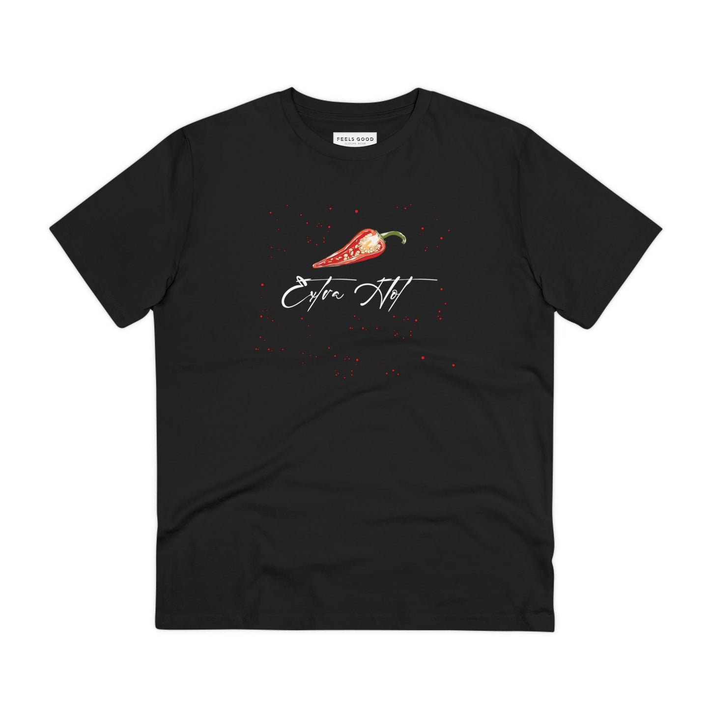 Support feminism with the feminist 'Extra Hot' organic cotton t-shirt, a stylish and bold black tshirt.