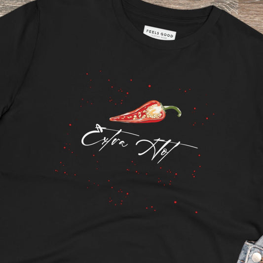 Wear your values with the feminist 'Extra Hot' organic cotton t-shirt—bold, soft, and empowering.