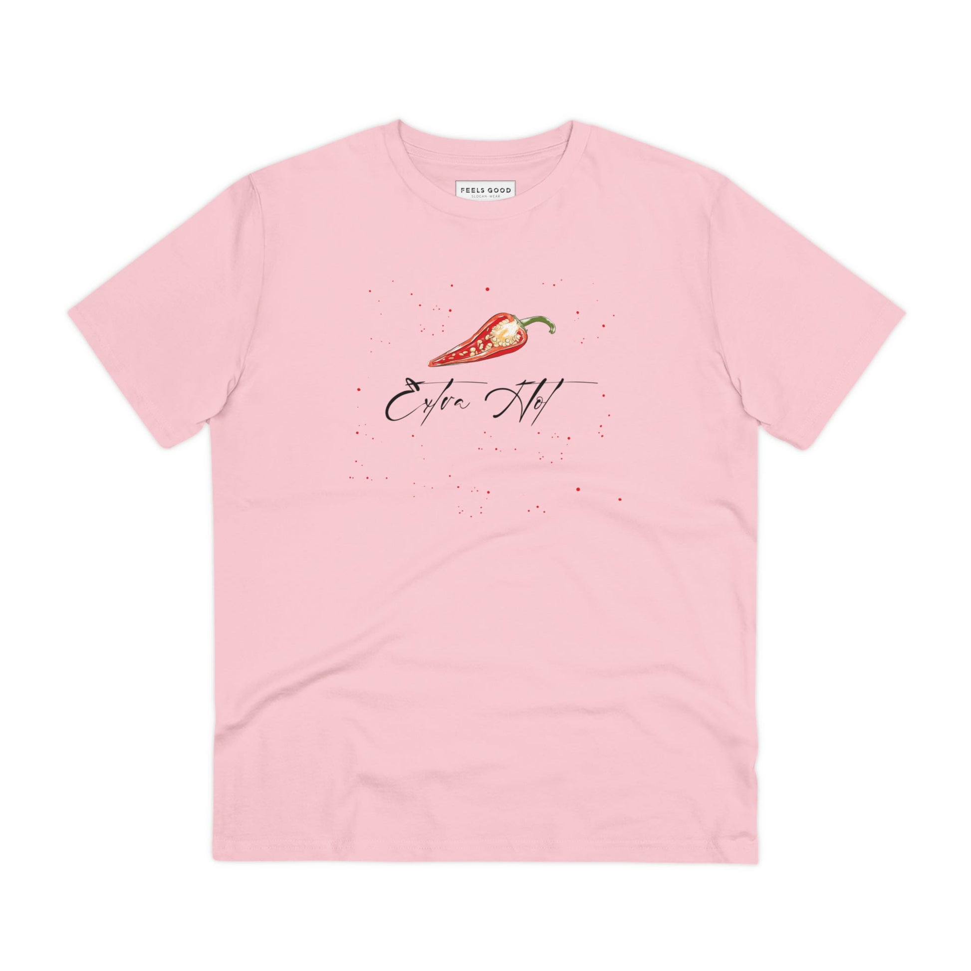 A tshirt for women with a powerful message—the feminist 'Extra Hot' organic cotton t-shirt is perfect.