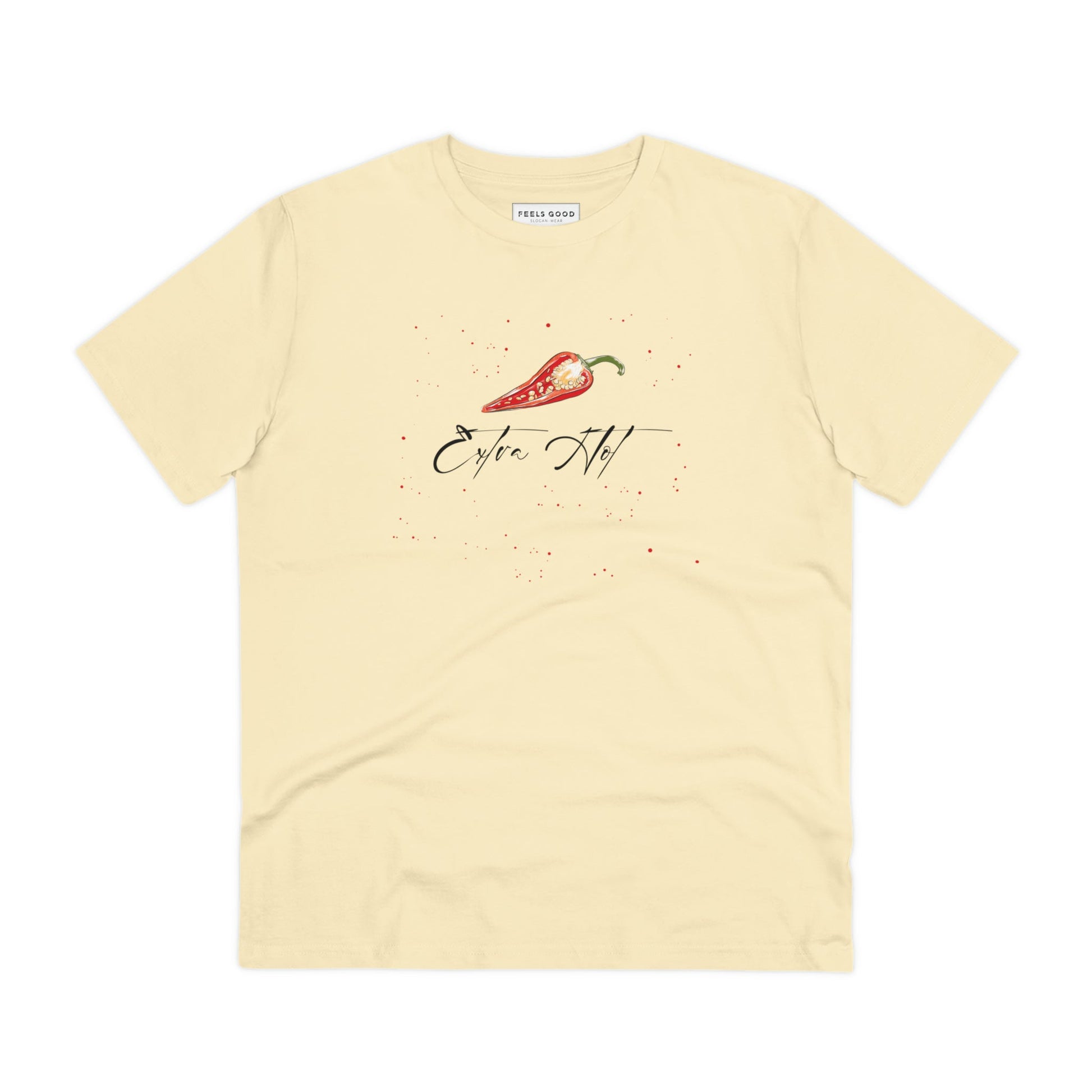 This feminist t-shirt is bold, stylish, and ethical—the feminist 'Extra Hot' organic cotton t-shirt.