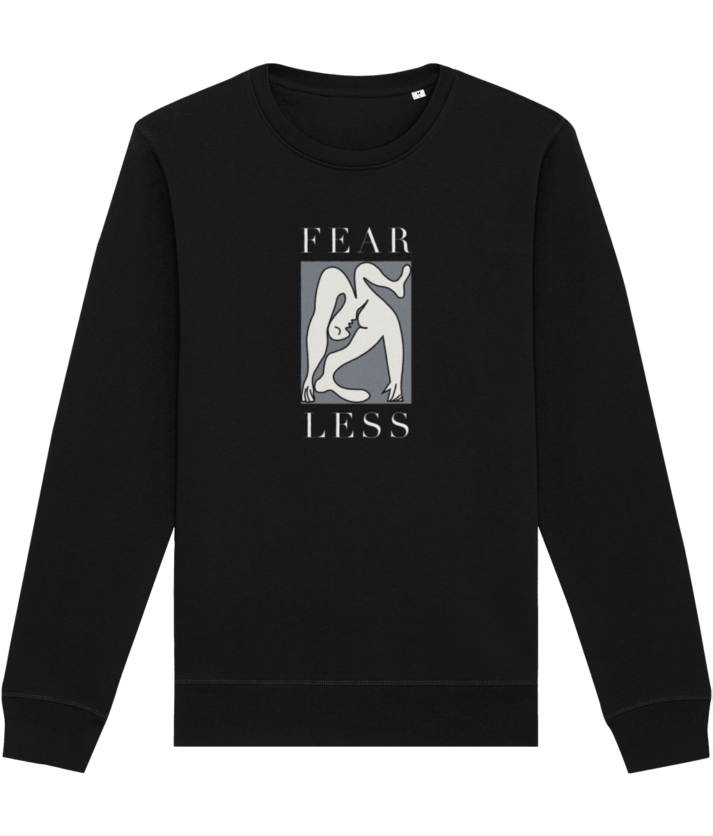 Soft, ethical, and bold—the feminist 'Fear Less' organic cotton sweatshirt is a must for feminists.