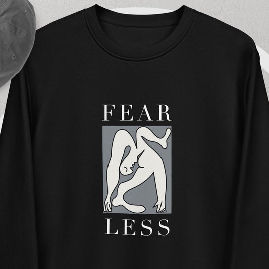 Stay bold in the feminist 'Fear Less' organic cotton sweatshirt—a must-have feminist sweatshirt.