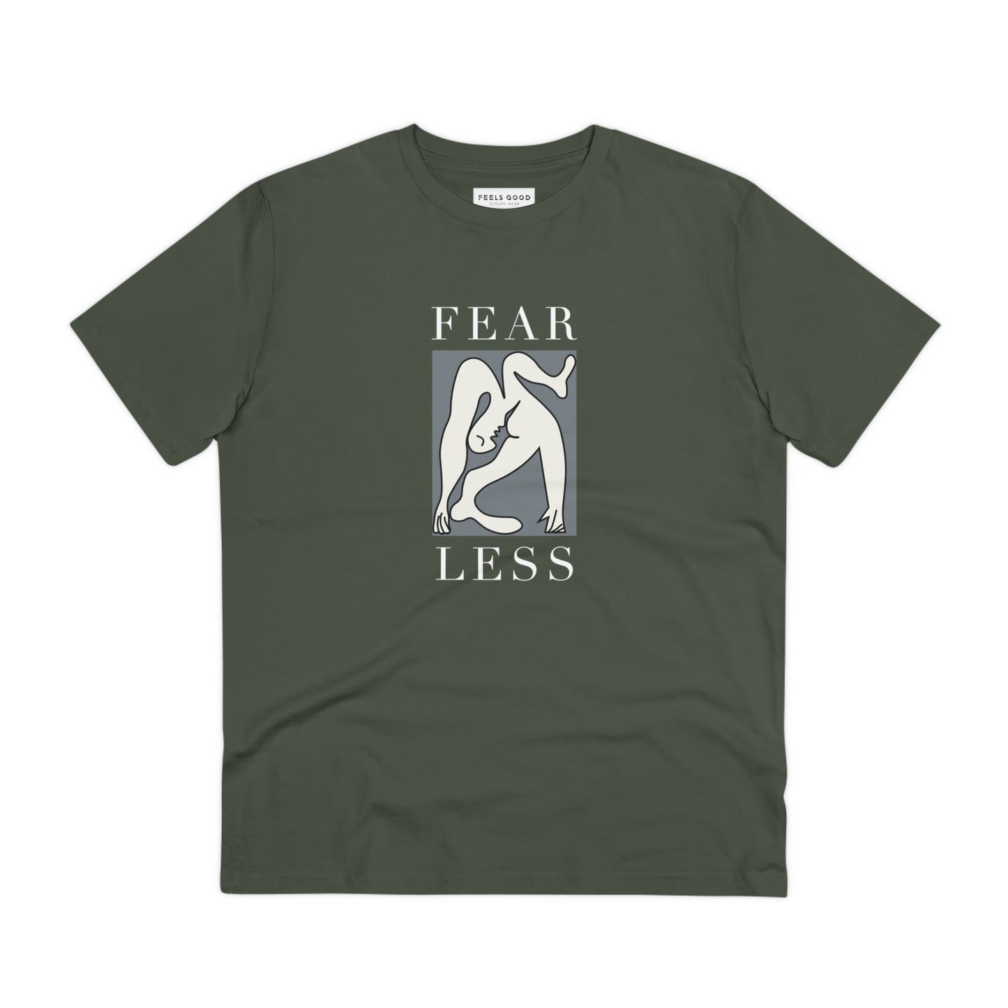 Elevate your wardrobe with the feminist 'Fear Less' organic cotton t-shirt, perfect for all.