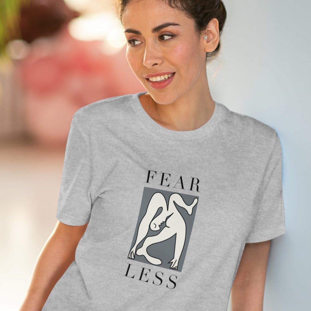 The feminist 'Fear Less' organic cotton t-shirt is the perfect neutral tee for every activist.