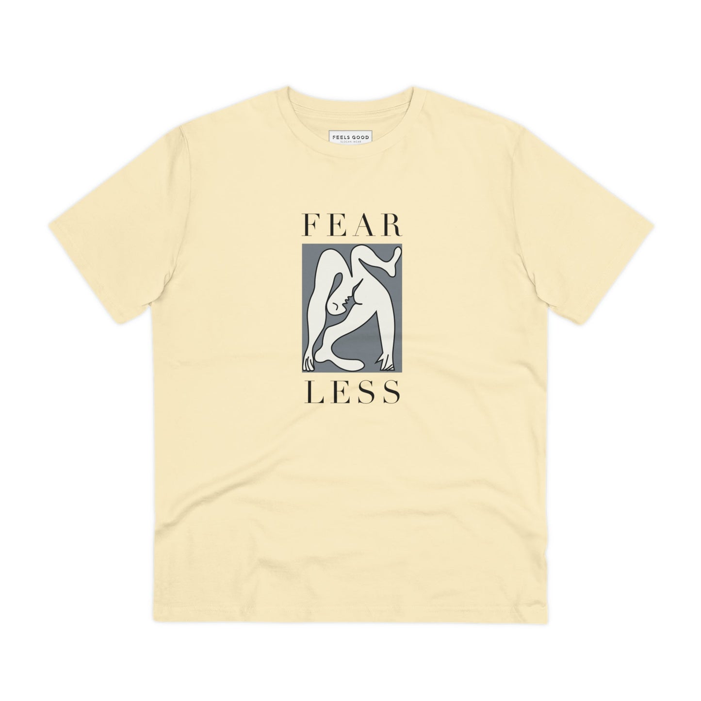 Unisex, ethical, and powerful – the feminist 'Fear Less' organic cotton t-shirt makes a statement.