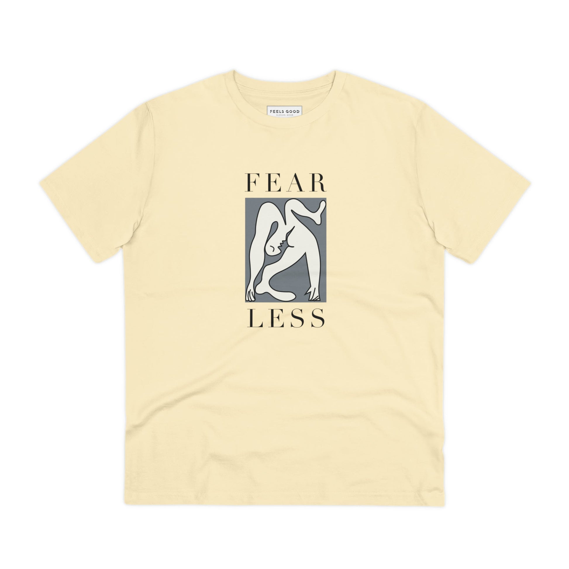 Unisex, ethical, and powerful – the feminist 'Fear Less' organic cotton t-shirt makes a statement.
